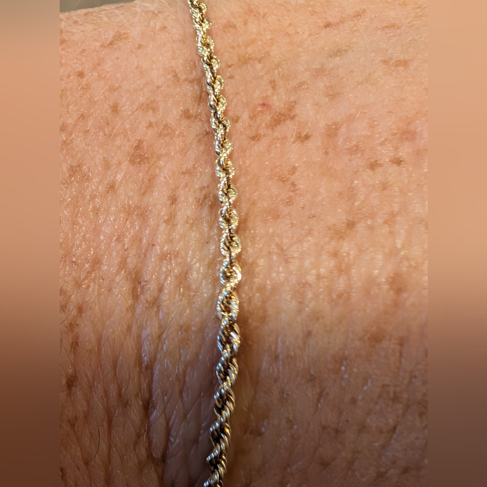 14k Gold Rope Bracelet 7-in